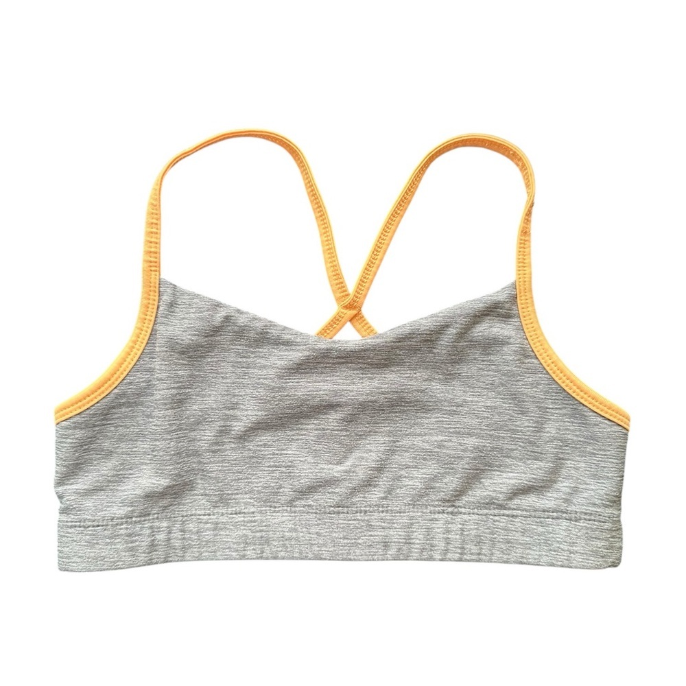Old Navy Gray Sports Bralette with Yellow Trim (Girls Large (12)